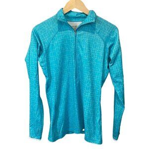 Nike Pro Dri Fit Womens Size Medium Blue Retro 1/2 Zip Running Top Jacket